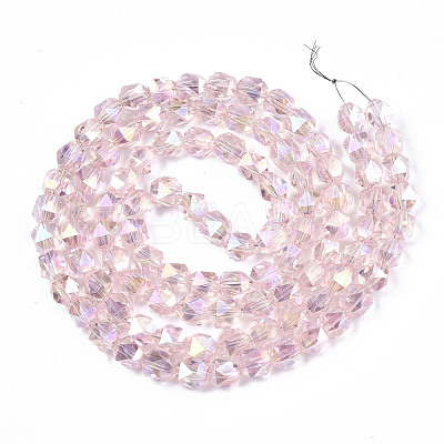Electroplate Transparent Glass Beads Strands EGLA-T019-06N-1