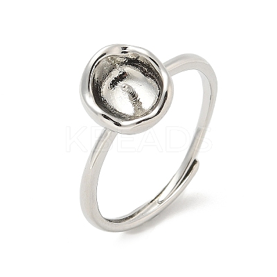 Brass Cup Peg Open Cuff Ring Settings KK-G518-10P-04-1