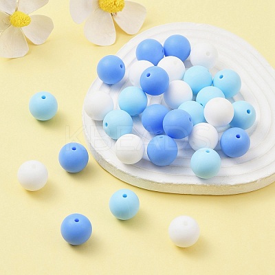 30Pcs 3 Colors Silicone Beads Round Rubber Bead 15MM Loose Spacer Beads for DIY Supplies Jewelry Keychain Making SIL-FS0001-01D-1