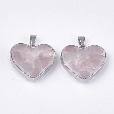 Natural Rose Quartz Pendants STAS-T043-01A-1