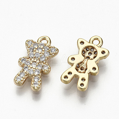 Brass Micro Pave Clear Cubic Zirconia Charms LS-RJEW-T063-65G-NF-1