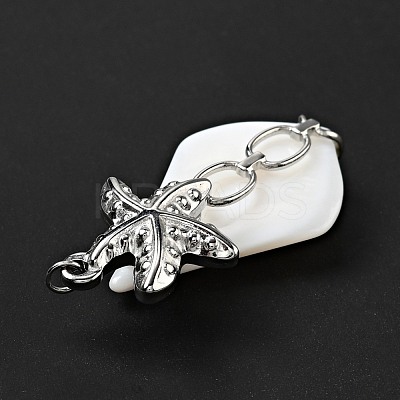 Natural White Shell Pendants SSHEL-C010-08P-1