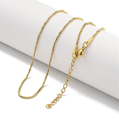 Ion Plating(IP) 304 Stainless Steel Snake Chain Necklaces NJEW-R266-05G-1