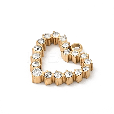 304 Stainless Steel with Rhinestone Pendants STAS-Z120-02A-G-1