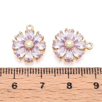 Real 18K Gold Plated Brass Micro Pave Cubic Zirconia Pendants X-KK-S360-043B-NF-1