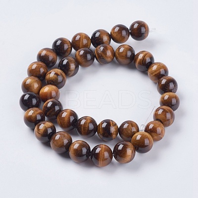 Nattural Tiger Eye Beads Strands G-GSR12mmC014-A-1