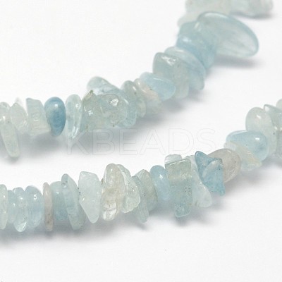 Chips Natural Aquamarine Beads Strands G-N0164-51-1