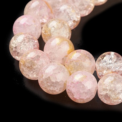 Baking Paint Crackle Glass Bead Strands DGLA-R053-05E-1