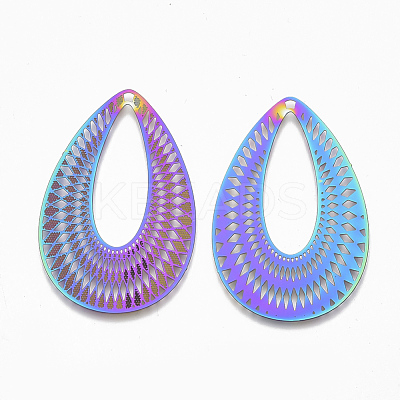 Ion Plating(IP) 304 Stainless Steel Filigree Pendants X-STAS-S108-87-1