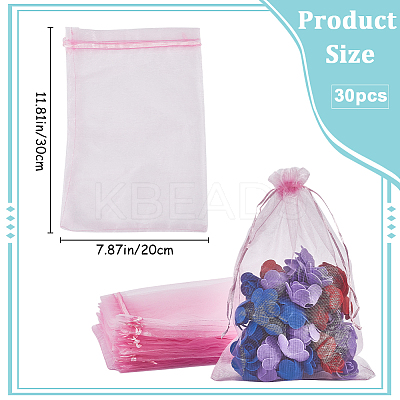 30pcs Large Organza Pouches Portable Shoes Bag Travel Storage Drawstring Bags OP-SP0001-03A-03-1