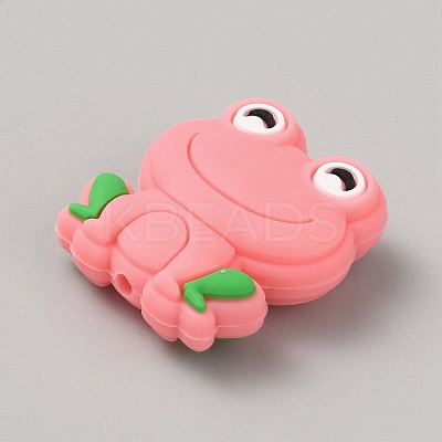 Frog Food Grade Eco-Friendly Silicone Focal Beads LS-SIL-WH0006-29C-1