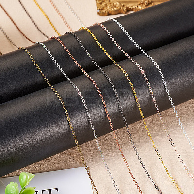 Brass Coated Iron Flat Cable Chains CH-TAC0007-02G-1