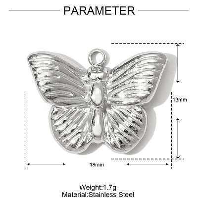 304 Stainless Steel Pendants STAS-OY001-13P-1