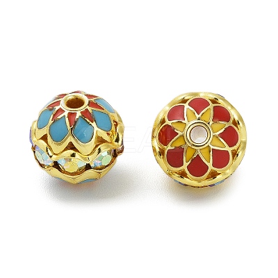 Brass Enamel Beads KK-Q080-01A-1