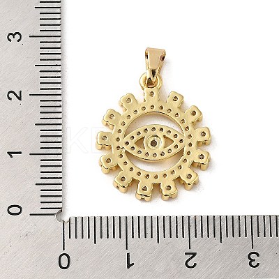 Rack Plating Brass Micro Pave Cubic Zirconia Pendants KK-P241-33G-1