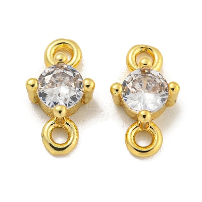 Rack Plating Brass Pave Clear Cubic Zirconia Links KKB-L215-047B-G-1