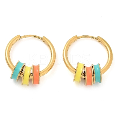 Ion Plating(IP) 304 Stainless Steel Hoop Earrings EJEW-A118-02G-1