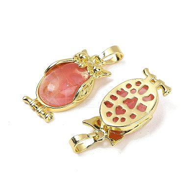 Cherry Quartz Glass Pendant KK-F887-02G-13-1