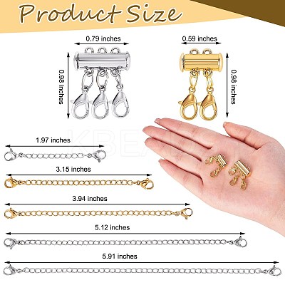 8 Strands 8 Style 304 Stainless Steel Chain Extender DIY-SZ0004-40-1