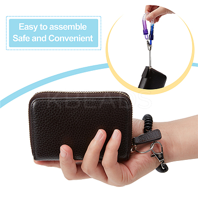 15Pcs 13 Style Plastic Spiral Retractable Spring Coil Keychain KEYC-CP0001-02-1