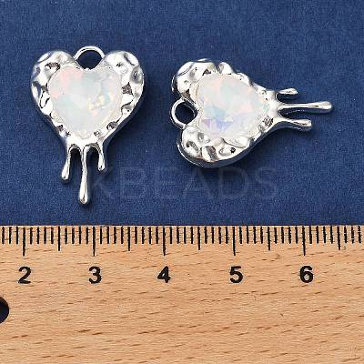Rack Plating Alloy Rhinestone Pendants PALLOY-D028-08A-S-RS-1