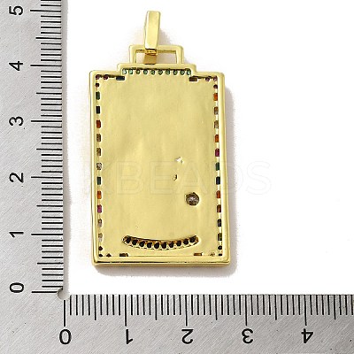 Brass Micro Pave Cubic Zirconia Pendants with Enamel KK-H458-03G-18-1
