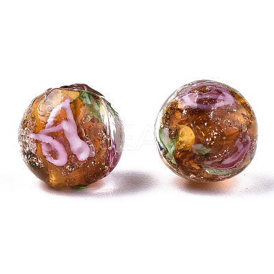 Handmade Gold Sand Lampwork Beads LAMP-S194-001E-1