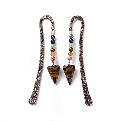 Natural Tiger Eye Bookmark AJEW-C025-01I-1