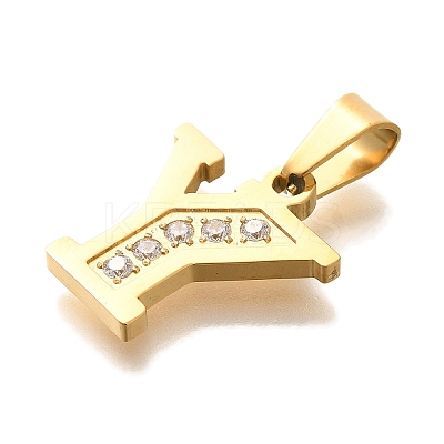 Ion Plating(IP) 304 Stainless Steel Rhinestone Pendants STAS-U035-01G-Y-1