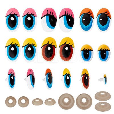 120 Sets 6 Styles Plastic Doll Craft Eyes DOLL-PH0001-53-1