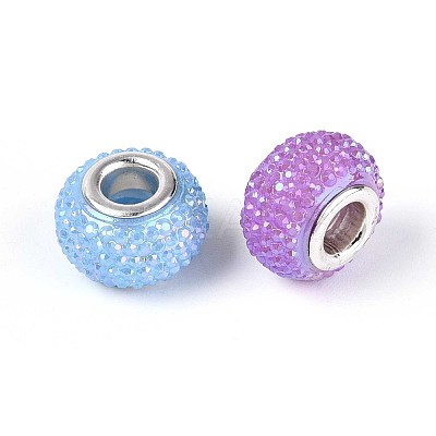 Large Hole Resin Rhinestone European Beads OPDL-T003-01D-1