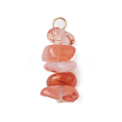 10Pcs 5 Colors 12 Constellation Natural Citrine & Golden Sheen Obsidian & Rose Quartz & South Red Agate & White Moonstone Pendants PALLOY-JF02839-10-1