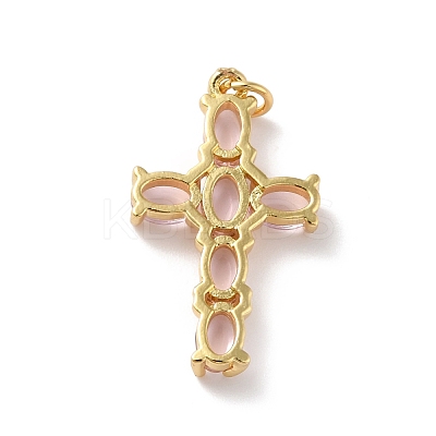Rack Plating Brass Micro Pave Cubic Zirconia Pendants KK-A160-02G-1