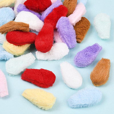 40Pcs 8 Colors Double Face Wool Fibre Cabochons FIND-SC0020-31-1