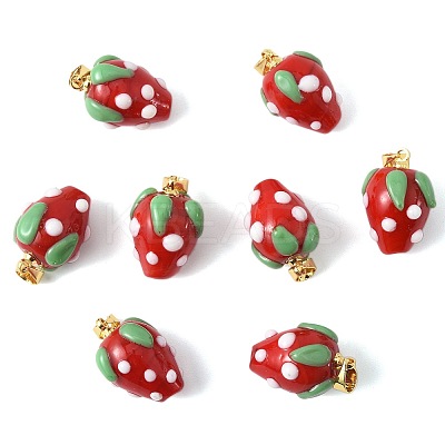 8Pcs Handmade Lampwork Pendants LAMP-FS0001-52B-1