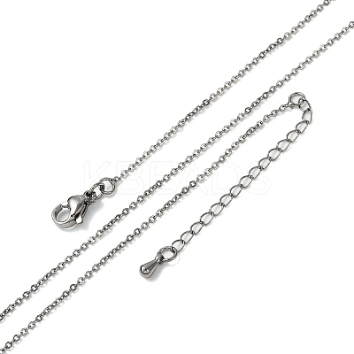 Brass Rolo Chains Necklaces for Women NJEW-D302-43B-1