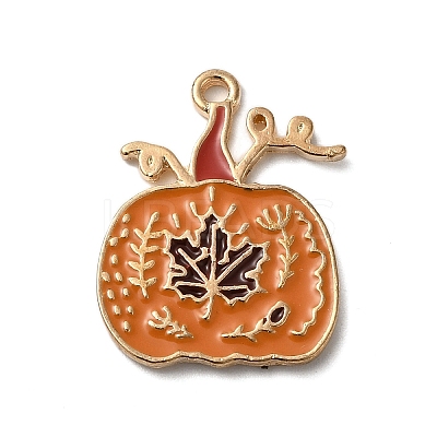 Thanksgiving Day Golden Tone Alloy Enamel Pendants ENAM-M002-02I-G-1