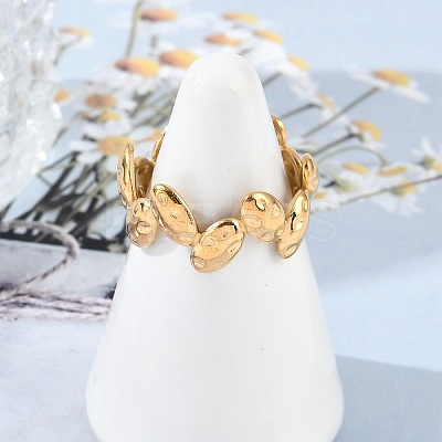 304 Stainless Steel Open Cuff Rings for Women RJEW-A056-02G-1