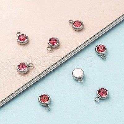 201 Stainless Steel Rhinestone Charms STAS-S068-10-1