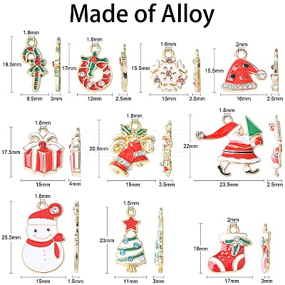 20Pcs 10 Styles Christmas Alloy Enamel Pendants ENAM-CJ0004-49-1