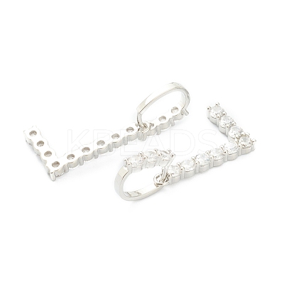 Brass Micro Pave Clear Cubic Zirconia Pendants ZIRC-J039-18P-L-1
