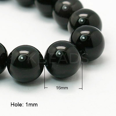 Natural Obsidian Beads Strands G-G099-16mm-24-1