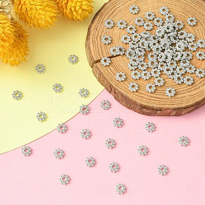 Alloy Daisy Spacer Beads PALLOY-YW0001-80-1