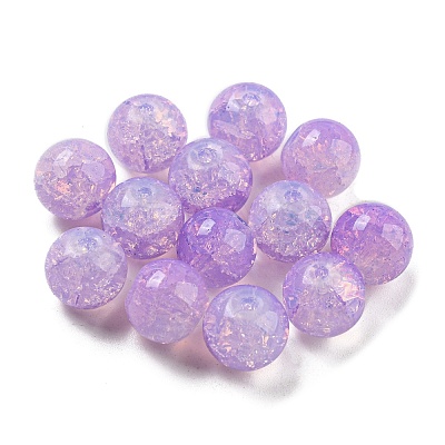 Transparent Spray Painting Crackle Glass Beads GLAA-L046-01A-12-1