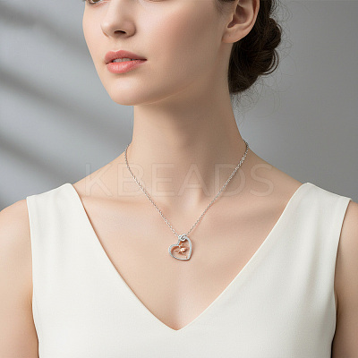 Brass Micro Pave Clear Cubic Zirconia Pendant Necklaces FS-WGB309C-01-1