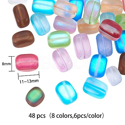 48Pcs 8 Colors Synthetic Moonstone Beads Strands G-SZ0001-05-1