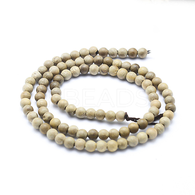 Natural Camphor Wood Beads Strands WOOD-P011-09-8mm-1