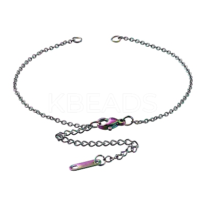 304 Stianless Steel Cable Chain Bracelet Making STAS-CJ0001-135M-1
