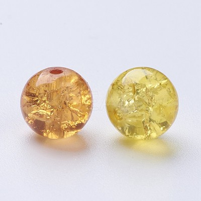 Baking Paint Crackle Glass Beads DGLA-X0006-8mm-12-1
