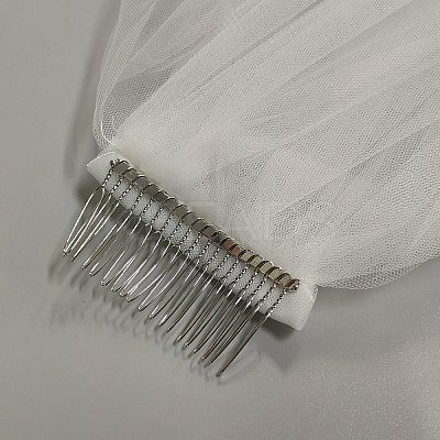 Polyester Bridal Mesh Veil AJEW-WH20073-032E-1